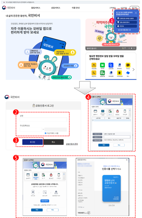 공동·금융인증서 로그인